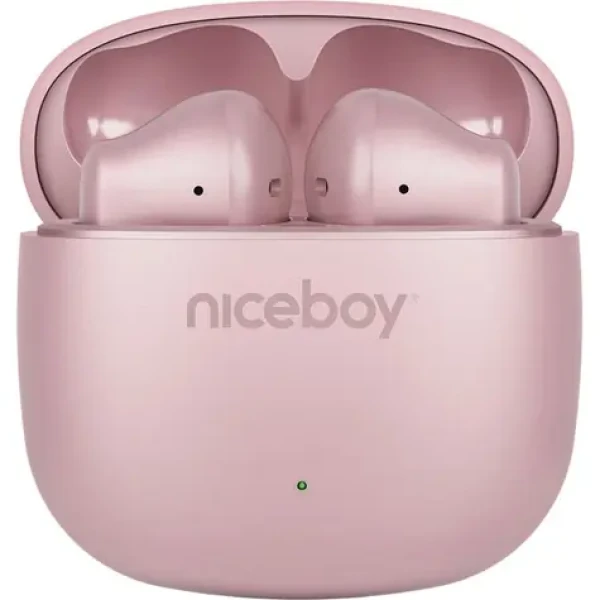 Niceboy Beans 4 POP ružová / Bezdrôtové slúchadlá s mikrofónom / Bluetooth 5.4 / IPX4 / nabíjacie púzdro (8594182431230)