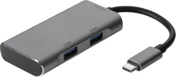 Deltaco USB hub DELTACO USB-C ha - 2x USB-C ho and 2x USB-A ho, 10 Gb / s, gray / USBC-HUB201