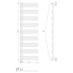 AQUALINE - POSEIDON vykurovacie teleso 550x1740, čierna mat PS517B