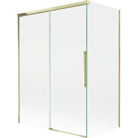 MEXEN/S - Rox vaňová zástena 2-krídlová posuvná 120 + 70 x 150, transparent, zlatá 8C9-120-070-50-00