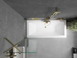 MEXEN/S - Cube obdĺžniková vaňa 170 x 80 cm s panelom + vaňová zástena 50, transparent, zlatá 550517080X9505000050