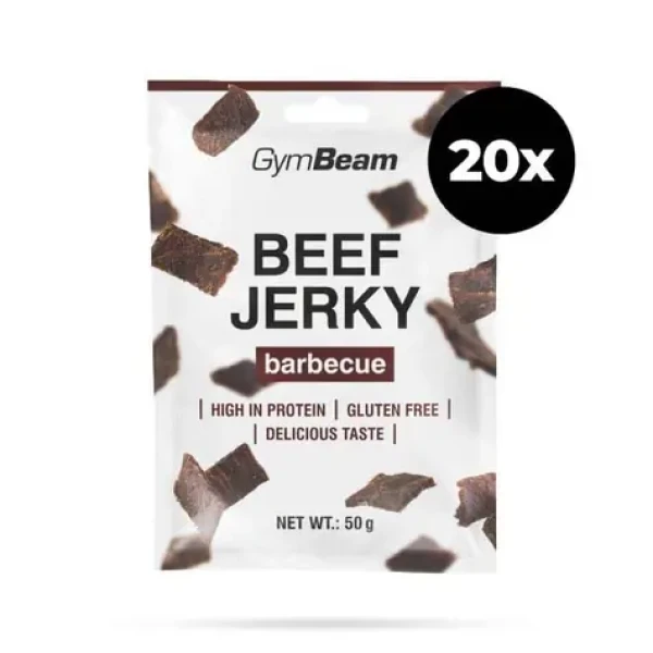 Sušené mäso Beef Jerky - GymBeam (barbecue, 20 x 50 g) (35542-11-20x50g-barbecue)
