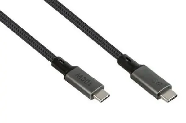 Good Connections USB4 Gen 2x2 1,8m grafitová / Kábel / USB-C - USB-C / 100 W / 20 Gbit / s / 8K 30Hz (2402-T018A)