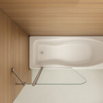 H K - Vaňová zástena PURE V2 120x140 - dvojdielna s pevným dielom, číre sklo PUREV2120