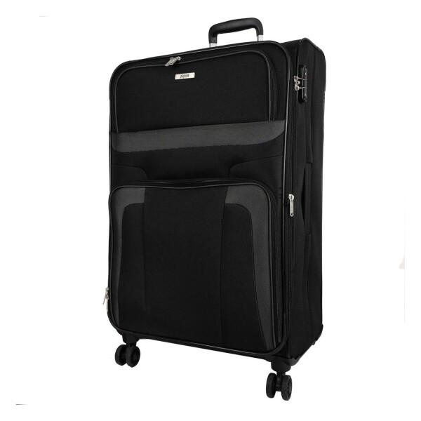 Veľký textilný kufor na kolieskach Skyline Orlando 4w L Black