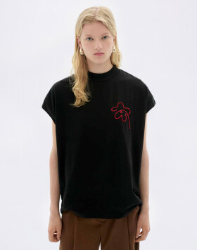 Thinking MU Flower Cord Black Volta Tee BLACK XS