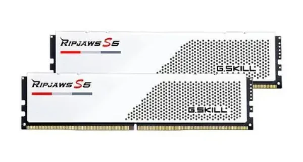 G.Skill Ripjaws S5 White 64GB (2x32GB) 5600MHz / Operačná pamäť / DDR5 / CL36 / DIMM / XMP 3.0 / 1.25V (F5-5600J3636D32GX2-RS5W)