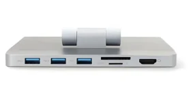 Nedis skladací stojan na notebook s dokovacou stanicou / Stojan na notebook / do 17 "/ HDMI 4K/30Hz / USB-C PD 100W (NBSTND500SI)