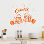Veselá Stena Samolepka Cheers Farba: béžová, Veľkosť: 60 x 50 cm