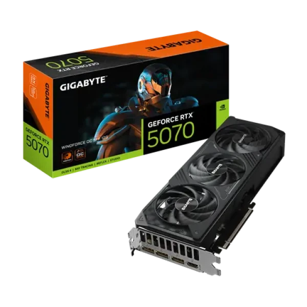 GIGABYTE GeForce RTX 5070 WINDFORCE OC SFF 12GB / 2165MHz / 12GB GDDR7 / 192-bit / 1x HDMI + 3x DP / 750W (16) (GV-N5070WF3OC-12GD)