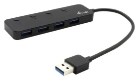 I-TEC USB 3.0 Metal HUB 4 Port / USB hub / 4X USB 3.0 / Prepínače portov / Voliteľné napájanie (U3CHARGEHUB4)