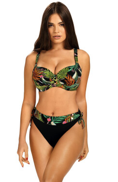 Dámske dvojdielne plavky Tahiti S995TA5-2 Black with Floral Pattern Self