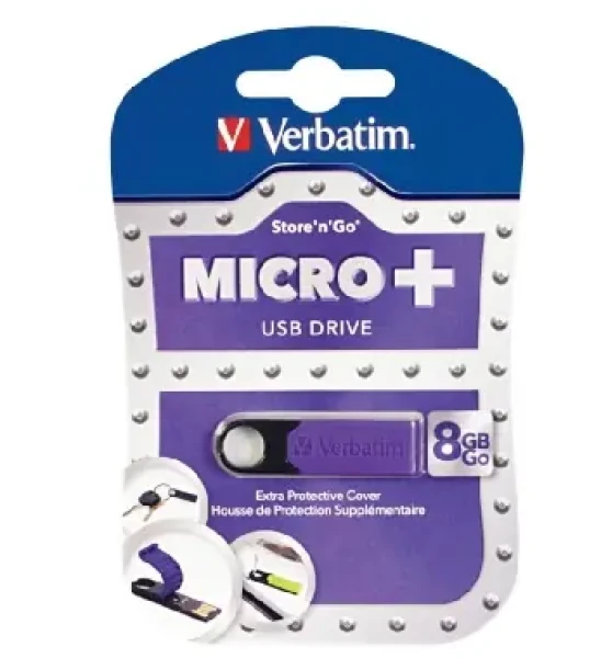 Verbatim Store'n'Go MICRO+ USB Flash / 8 GB / USB 2.0 / fialová (97760)