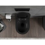 MEXEN - Rico Závesná WC misa Rimless Tornado, čierna mat 3372XX85T