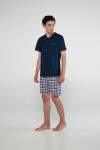Vamp - Pyžamo s krátkymi rukávmi 20620 - Vamp blue oxford L