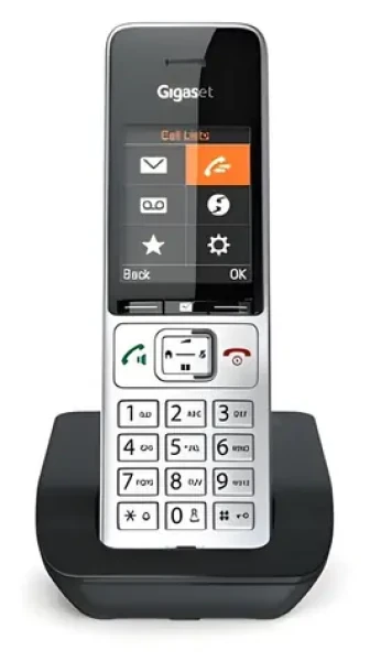 Gigaset COMFORT 500 strieborno-čierna / Bezdrôtový telefón / DECT / TFT displej / Handsfree / 200 kontaktov (S30852-H3003-B101)