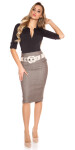 Sexy Pencilskirt with belt brown L