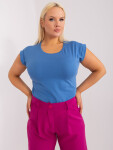 Tmavě modré dámské triko plus size BASIC FEEL GOOD M