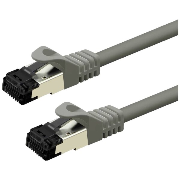 Value 21.99.1803 RJ45 sieťové káble, prepojovacie káble CAT 8.1 S/FTP 3.00 m sivá dvojžilový tienený, bez halogénov, samozhášavý 1 ks; 21.99.1803