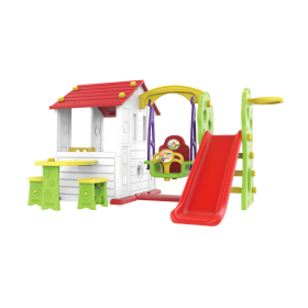 Mamido Detský záhradný domček 5v1 s červenou strechou