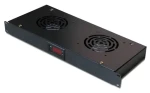 Xtendlan 19" čierna / Ventilačná jednotka / 1U / 2x ventilátor / LCD displej / Termostat (SFAN1U2T-B-EK)