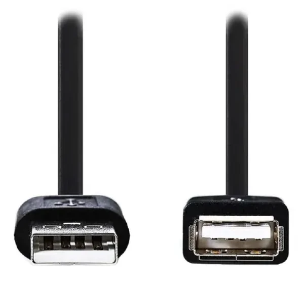 Nedis čierna / Predlžovací kábel USB 2.0 AA / 2 m / poniklované konektory / bulk (CCGL60010BK20)