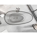 MEXEN - Glass clear voľne stojaca vaňa transparentná 170 x 85, korok chróm 58061708508