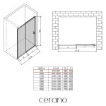 CERANO - Sprchové posuvné dvere Varone LINE Ľ/P - 6 mm - chróm, mliečne sklo - 90x195 CER-662032