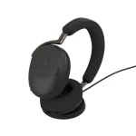 JABRA Evolve3 85 MS USB-A čierna + nabíjacia podložka / bezdrôtové slúchadlá / mikrofón / ANC / USB-A + Bluetooth (38599-999-989)