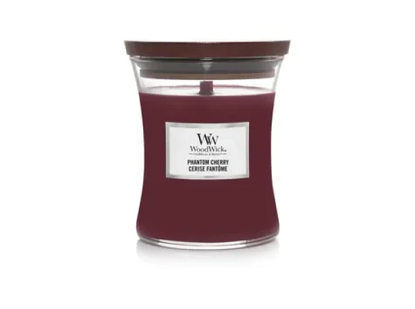 Woodwick Phantom Cherry 275g - váza stredná / doba horenia: až 65 h (5038581162447)