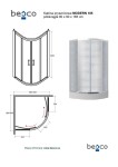 BESCO - Štvrťkruhový sprchovací kút MODERN 185 - Farba rámu zásteny - Hliník chróm, Rozmer A - 90, Rozmer B - 90, Rozmer C - 185, Smer zatváranie - Univerzálny Ľavé / Pravé, Výplň - Frost bezpečnostné sklo - 5 mm BCMOD90CTVRTCF