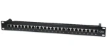 Intellinet 513487 čierna / Patch panel / Cat5e STP / 24 portov / RJ-45 / 1U / 19" (513487)