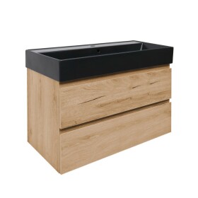 Kúpeľňová skrinka 2 zásuvková s umývadlom SAT B-Way 99x50x45 cm dub mat BWAY2100OAKU2BB BWAY2100OAKU2BB