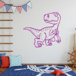 Veselá Stena Samolepka Dinosaurus Farba: béžová, Veľkosť: 60 x 56 cm
