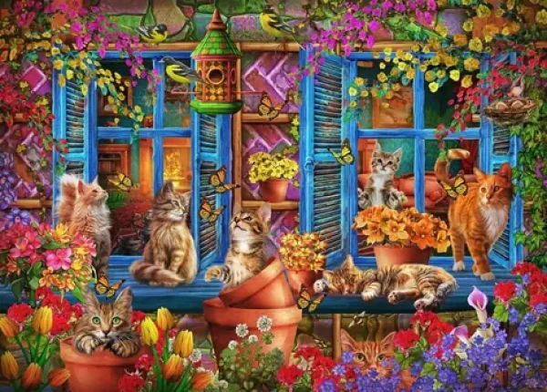 BlueBird Puzzle Parapet s mačkami