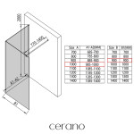 CERANO - Sprchová zástena Walk-in Onyx Corner Round Ľ/P - 8 mm - guľatá vzpera - čierna matná, bronzové sklo - 100x90x200 CER-688537