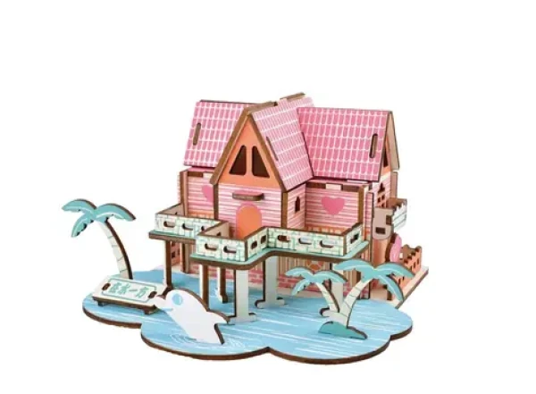 Woodcraft Drevené 3D puzzle Letný dom