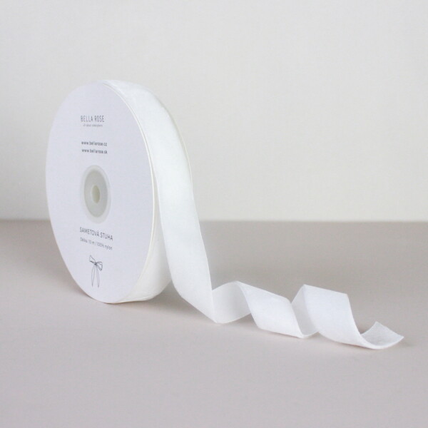 Bella Rose Zamatová stuha 2 cm – Cream (10 m)