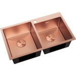 MEXEN - Xorin oceľový drez 2-bowl 780 x 450 mm, meď 6441782000-65
