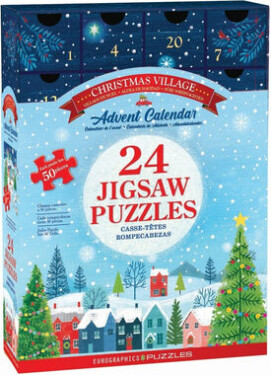 EUROGRAPHICS Puzzle Adventný kalendár: Vianočné dediny