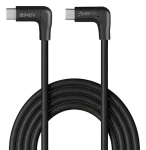 Lindy USB-C - USB-C 90° čierna / USB kábel / USB 3.2 Gen 2 / 10 Gbit / s / 1 m / PD 60W (32023)