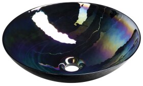 SAPHO - DECORA NERO MURANO sklenené umývadlo na dosku, priemer 41cm, čierna YM1237
