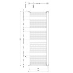 AQUALINE - DIRECT vykurovacie teleso s bočným pripojením 600x1680, čierna mat ILR66B