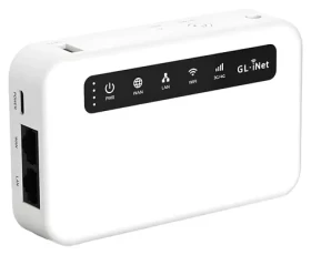 GL.iNet Puli (GL-XE300-BAT) / 4G LTE router / Wi-Fi 4 / batéria 5000 mAh / VPN / MicroSD 512GB (GL-XE300-BAT)