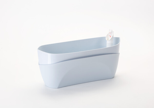 Plastia Samozavlažovací truhlík Doppio šedomodrá 38 cm