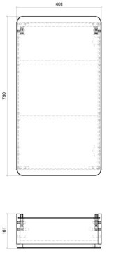 COMAD - Zrkadlová skrinka 40cm 1 dvierka ARUBA 5907611647288