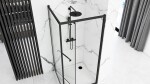 REA/S - Sprchovací kút Space In ČIERNY 80x100 s bielou sprchovou vaničkou Savoy KPL-K8882