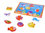 Mamido Drevené puzzle skladačka rybičky podvodný svet 8 dielov ZA5254