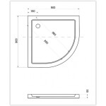 BESCO - ARON STONE EFFECT, štvrťkruhová sprchová vanička - Rozmer A - 90 cm, Rozmer B - 90 cm, Rozmer C - 5.5 cm OLBVANACARO90S