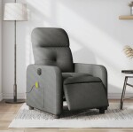 VidaXL vidaXL Rozkładany fotel masujący, elektryczny, tmavoSivý, tkanina